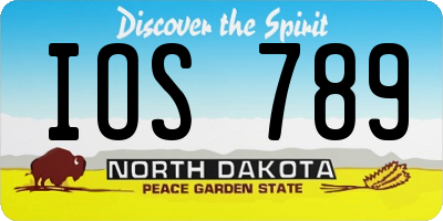ND license plate IOS789