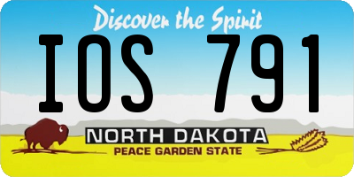 ND license plate IOS791