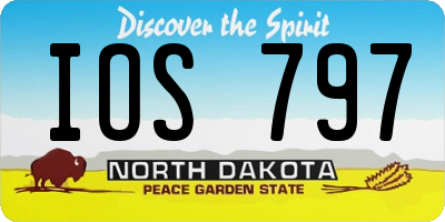 ND license plate IOS797