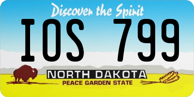 ND license plate IOS799