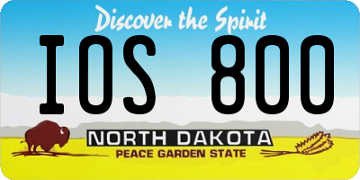 ND license plate IOS800
