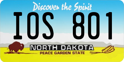 ND license plate IOS801