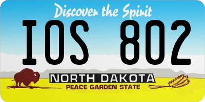 ND license plate IOS802