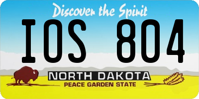 ND license plate IOS804