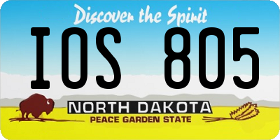 ND license plate IOS805