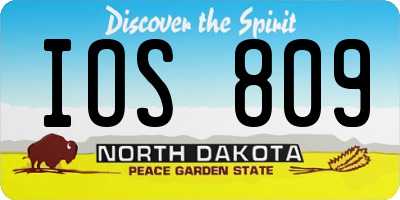 ND license plate IOS809