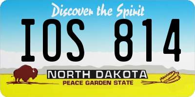 ND license plate IOS814