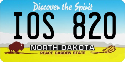 ND license plate IOS820
