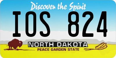 ND license plate IOS824