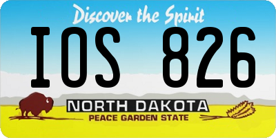 ND license plate IOS826