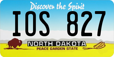 ND license plate IOS827