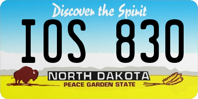ND license plate IOS830