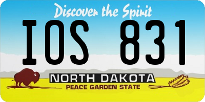 ND license plate IOS831