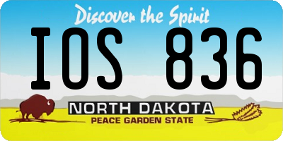 ND license plate IOS836