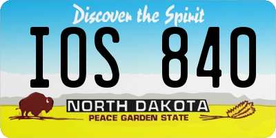 ND license plate IOS840
