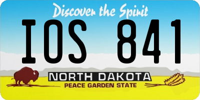 ND license plate IOS841