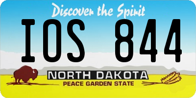 ND license plate IOS844