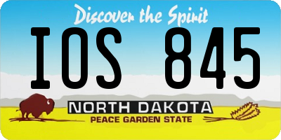 ND license plate IOS845