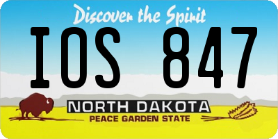 ND license plate IOS847