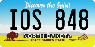 ND license plate IOS848