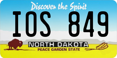ND license plate IOS849