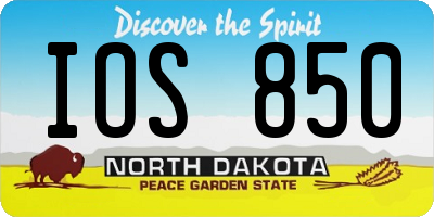 ND license plate IOS850