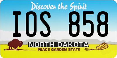 ND license plate IOS858