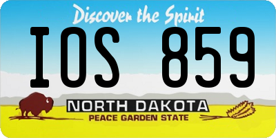 ND license plate IOS859