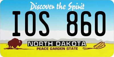 ND license plate IOS860