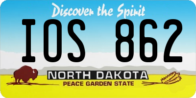 ND license plate IOS862