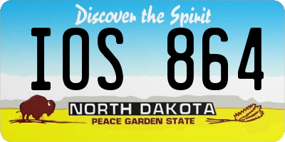 ND license plate IOS864