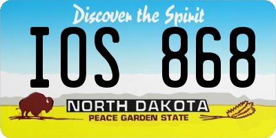 ND license plate IOS868