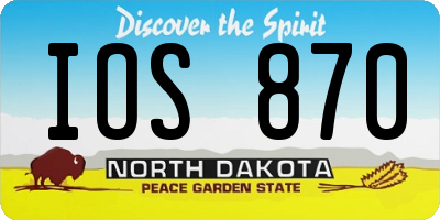 ND license plate IOS870