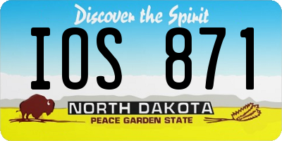 ND license plate IOS871