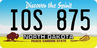 ND license plate IOS875
