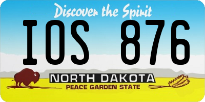 ND license plate IOS876