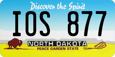 ND license plate IOS877