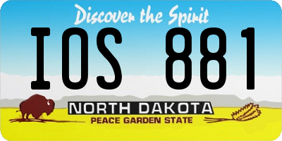 ND license plate IOS881