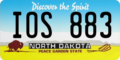 ND license plate IOS883