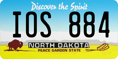 ND license plate IOS884