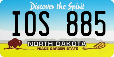 ND license plate IOS885