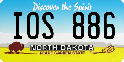 ND license plate IOS886
