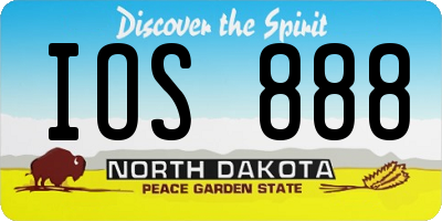 ND license plate IOS888