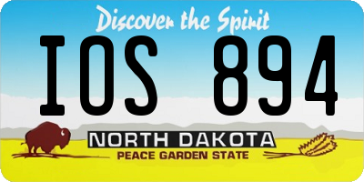 ND license plate IOS894