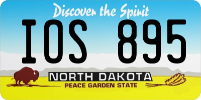 ND license plate IOS895