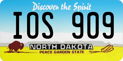 ND license plate IOS909