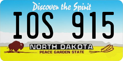 ND license plate IOS915