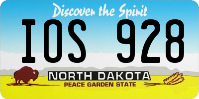 ND license plate IOS928
