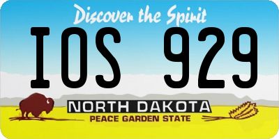 ND license plate IOS929