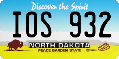 ND license plate IOS932